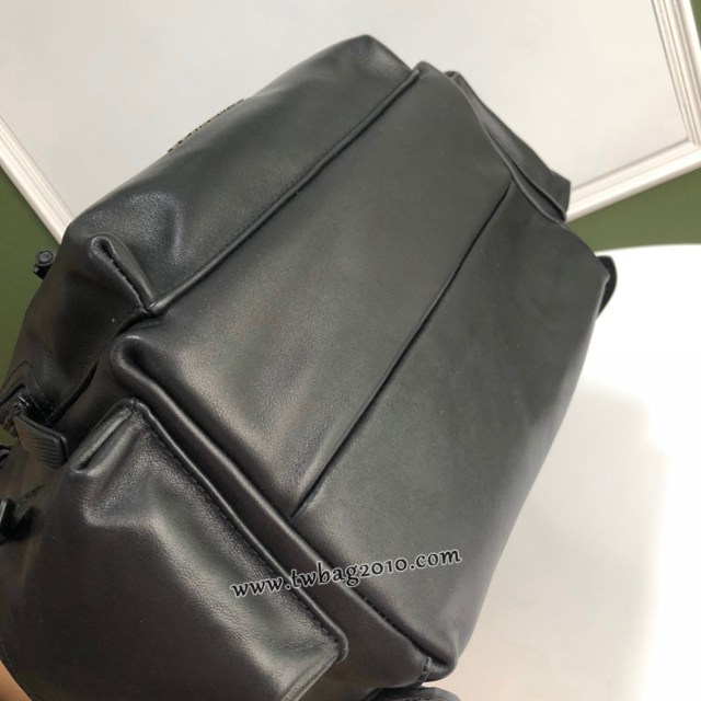 Burberry專門店新款男士專用黑色皮革雙肩包 巴寶莉全皮軍旅男女通用背包 yxb1190